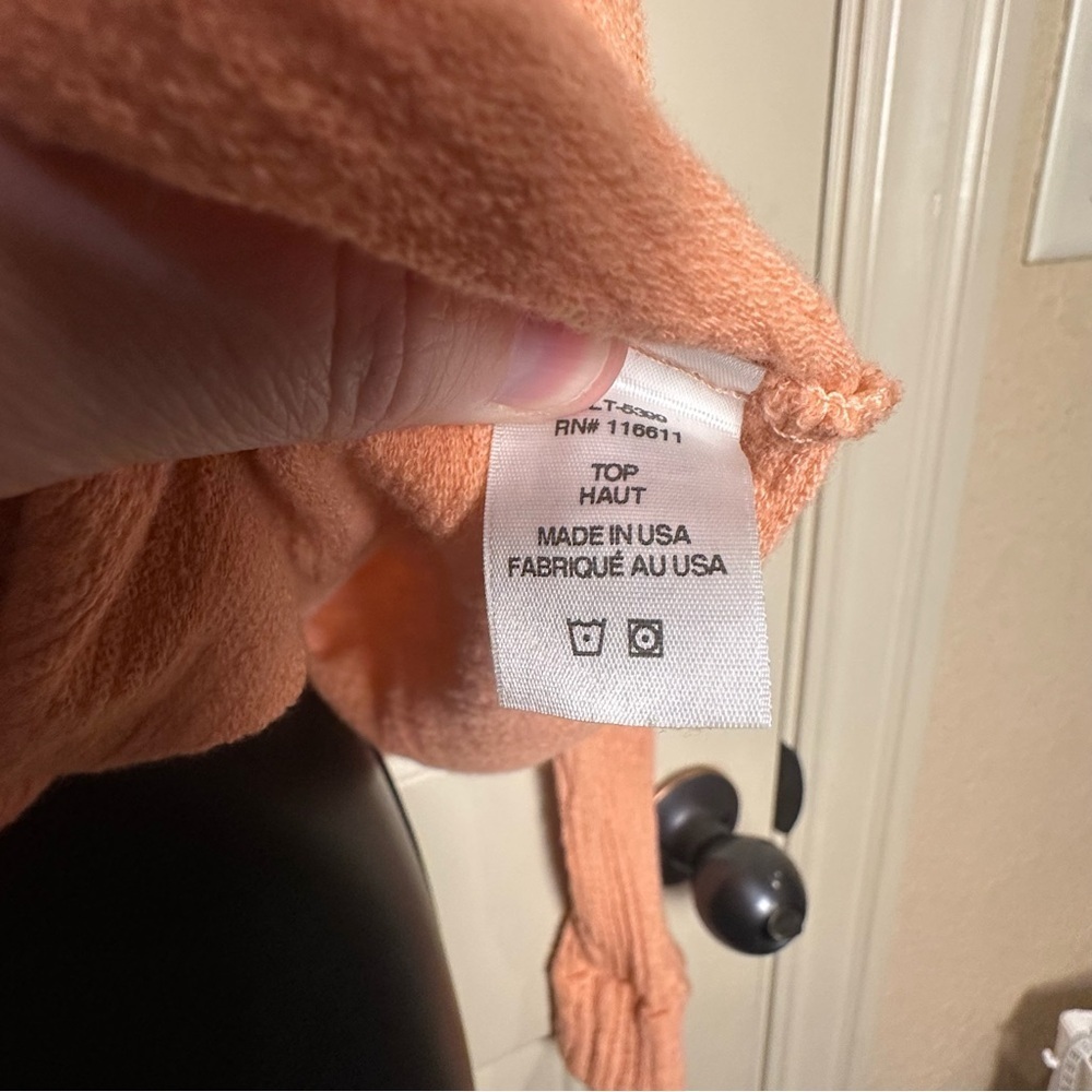 Amadi by Anthropologie Francesca Mock Neck Sweater Peach/Coral Pink NWT Small - Picture 9 of 16
